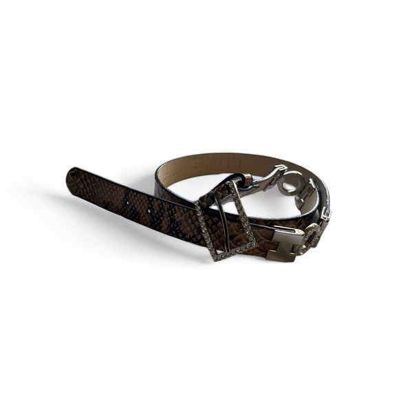 CACHÉ 90s Genuine Leather Snakeskin Pattern Belt - Picture 1 of 4